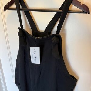 NWT Tupelo Honey Maternity Corrine Jumpsuit Overalls Small Black
